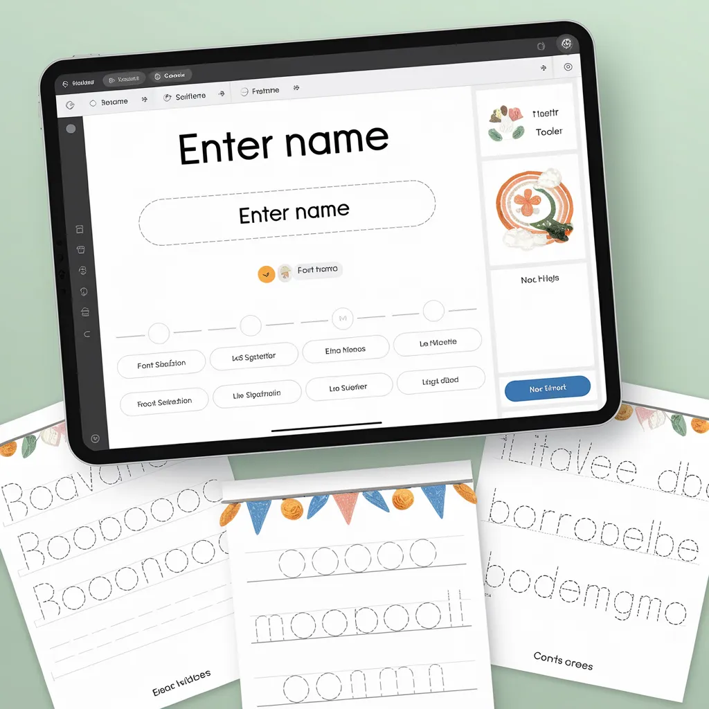 Name tracing worksheets