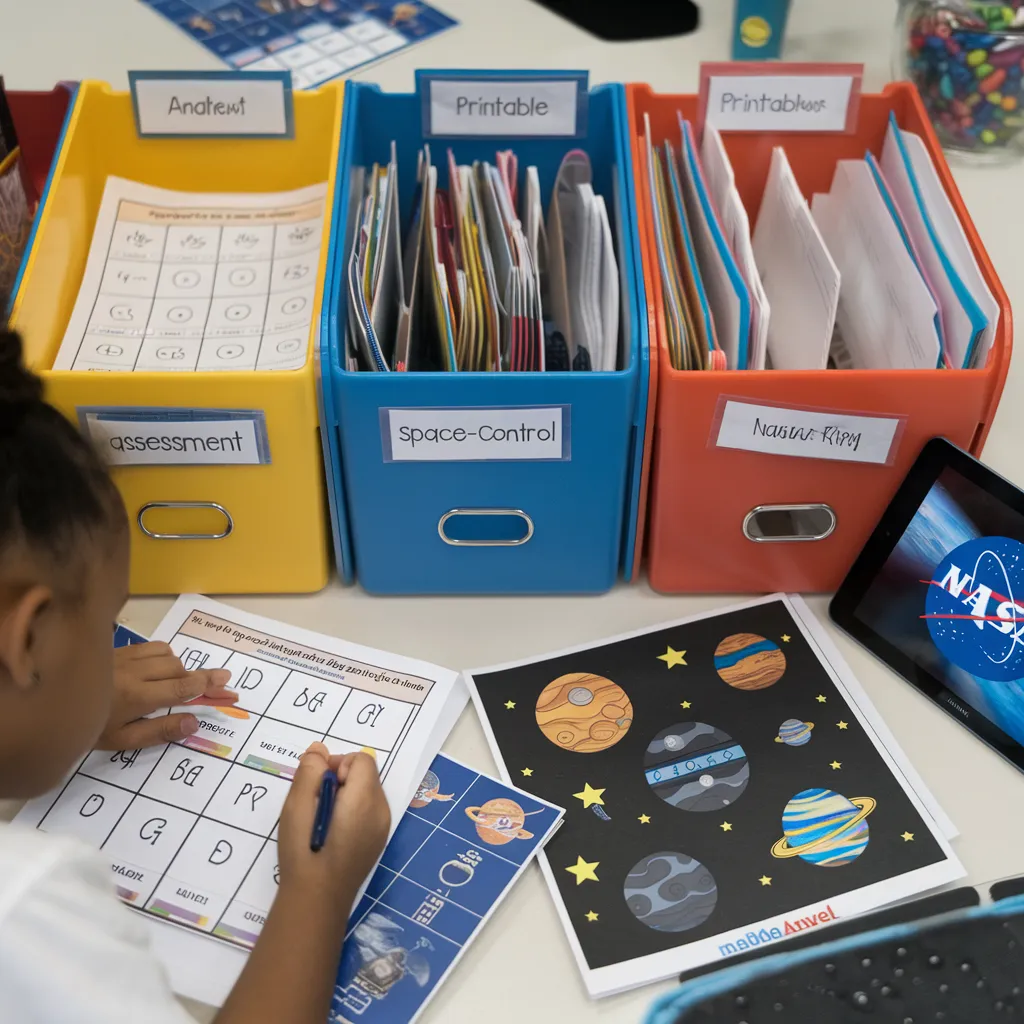 Space theme educational printables