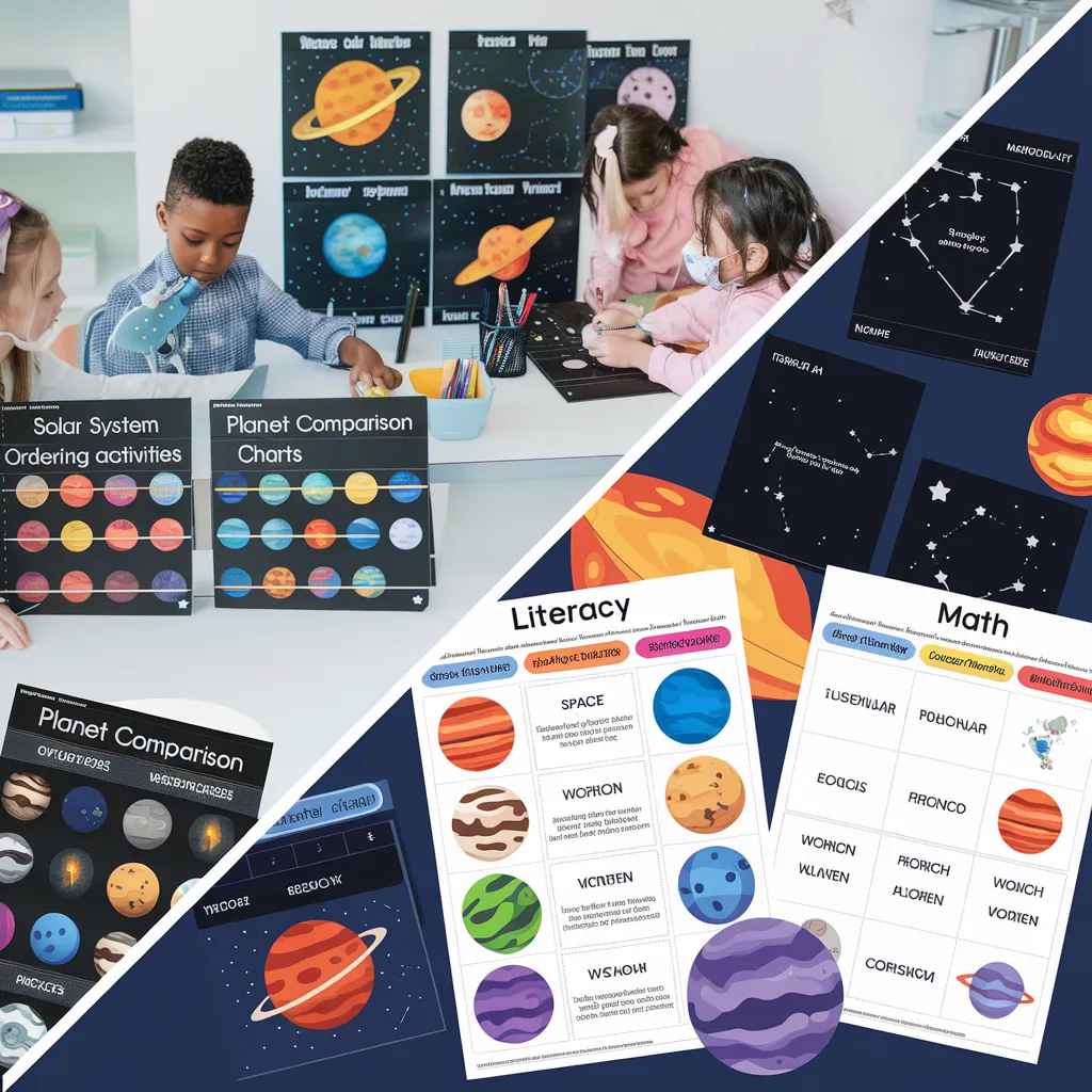 Space theme educational printables