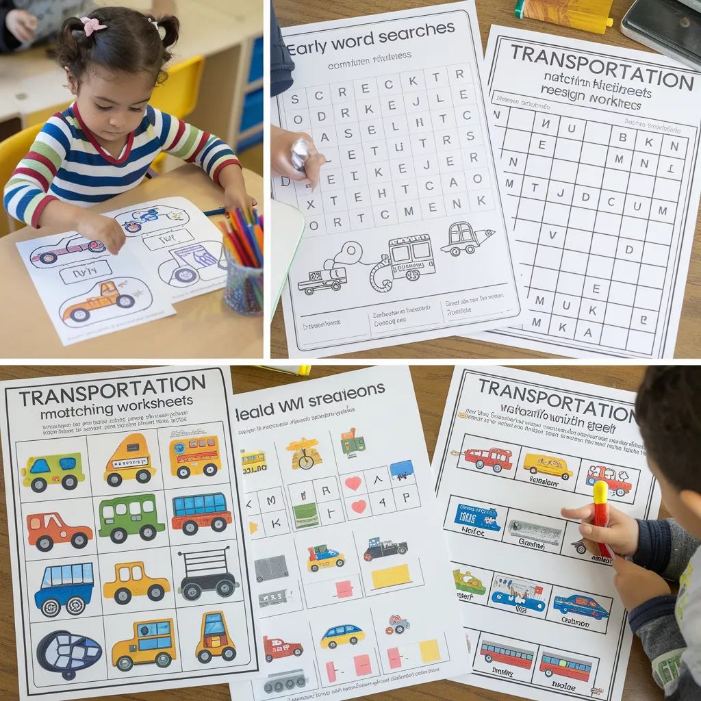 transportation theme worksheets
