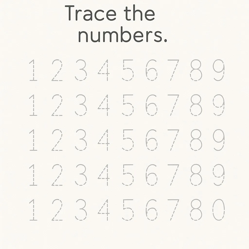 Numbers 1-10 worksheets