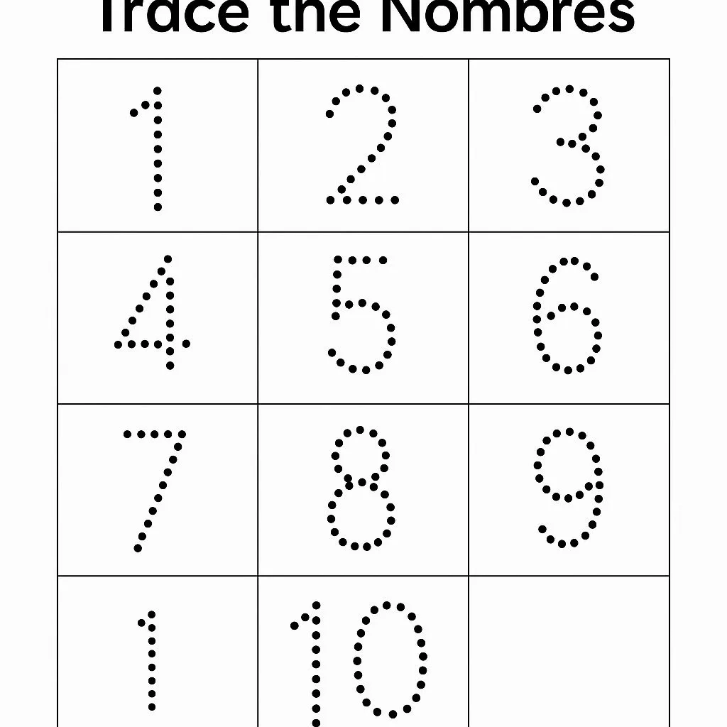 Numbers 1-10 worksheets
