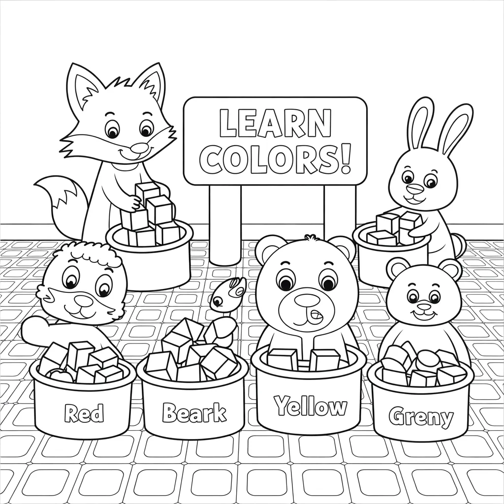color and learn worksheets