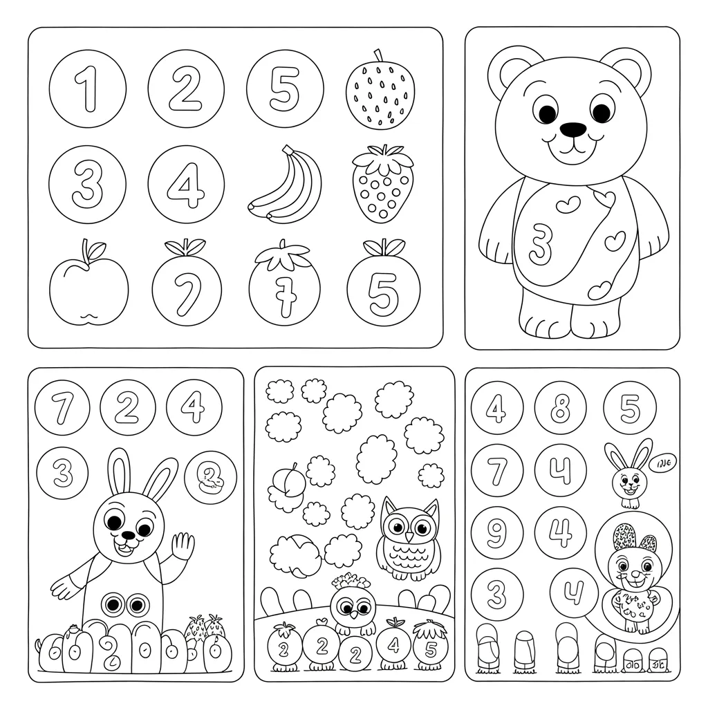 Count and color worksheets