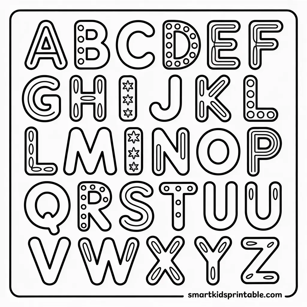 Coloring pages with letters