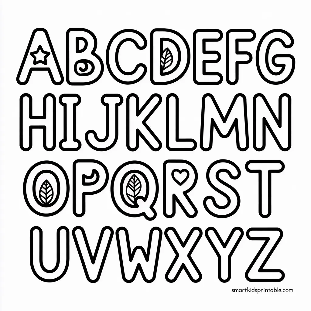 Coloring pages with letters