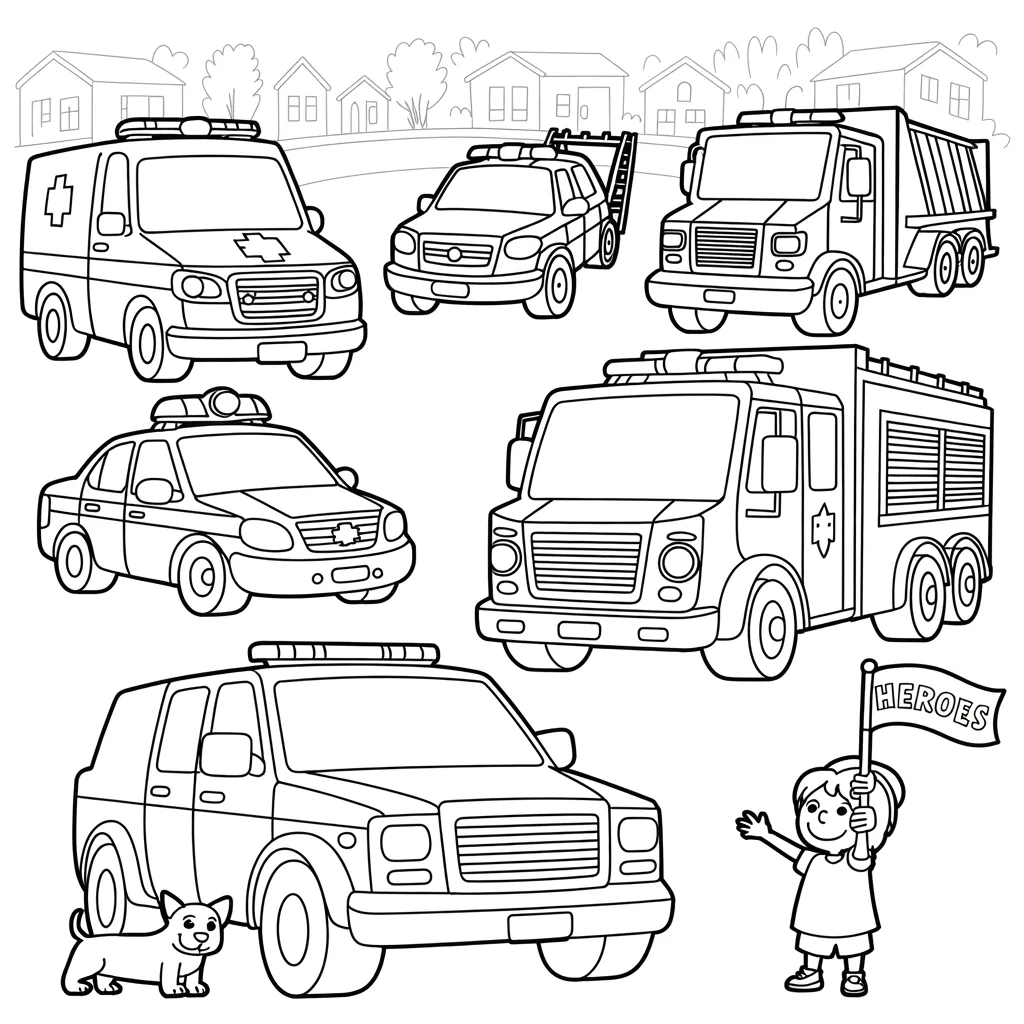Community helpers coloring pages