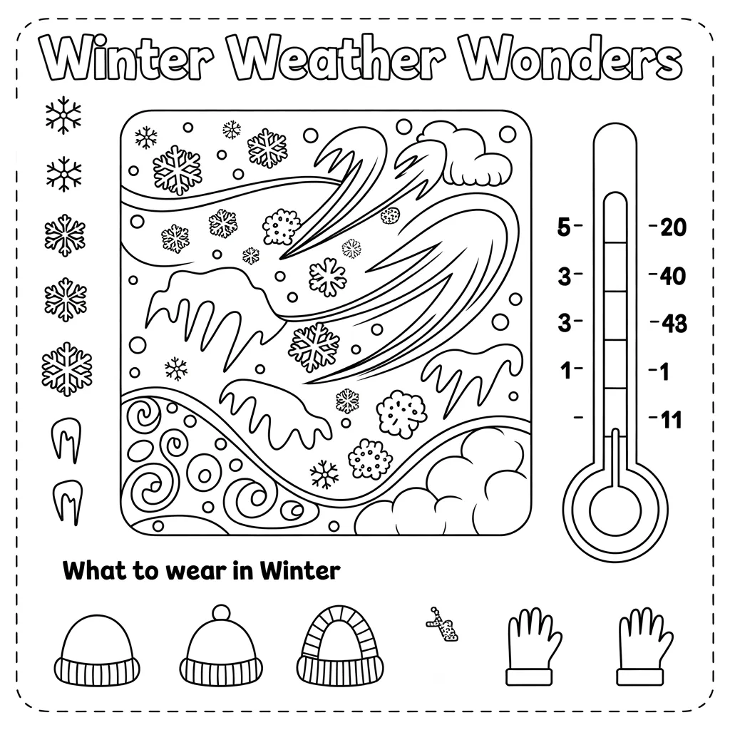 Color the seasons worksheets