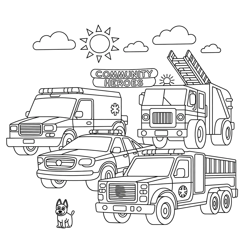 Community helpers coloring pages