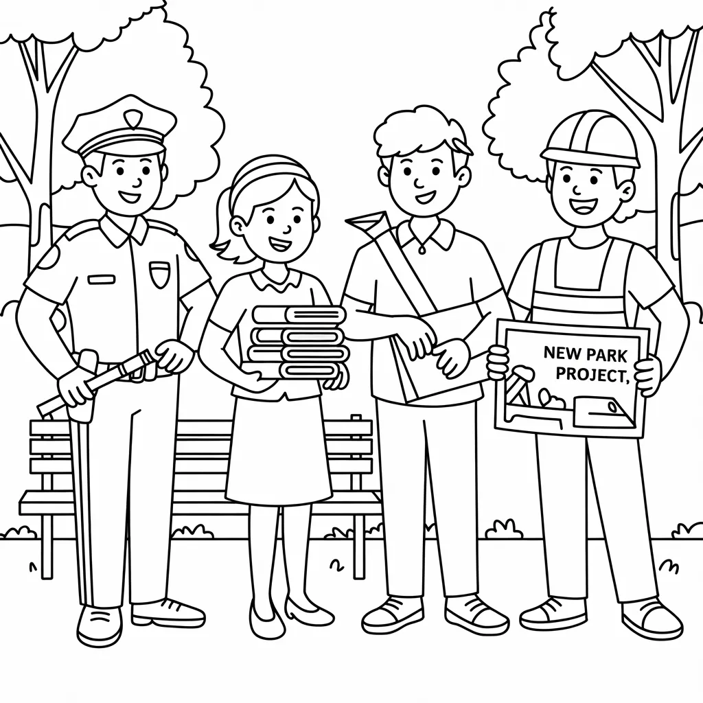 Community helpers coloring pages