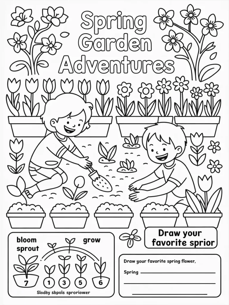 Color the seasons worksheets