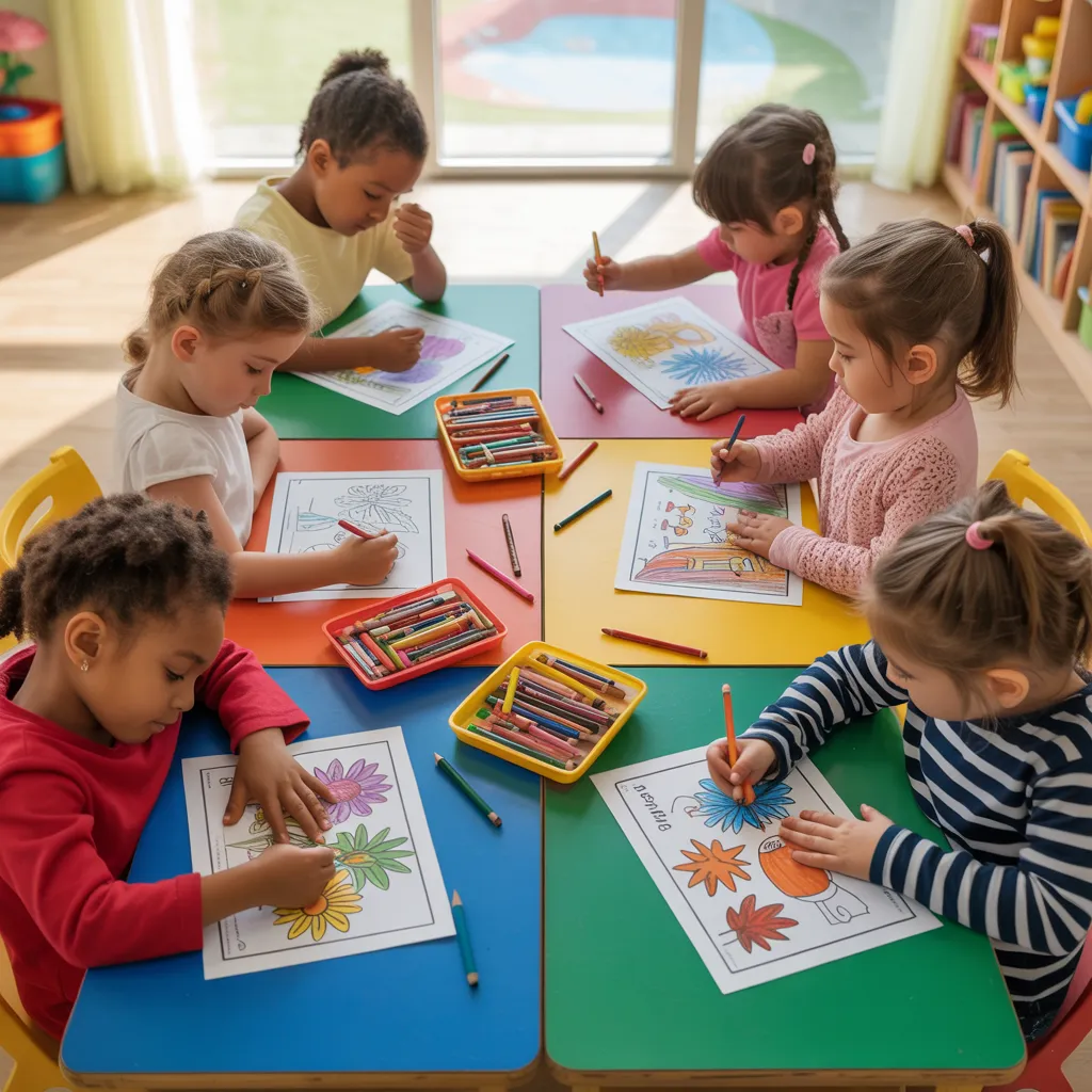 Color the seasons worksheets